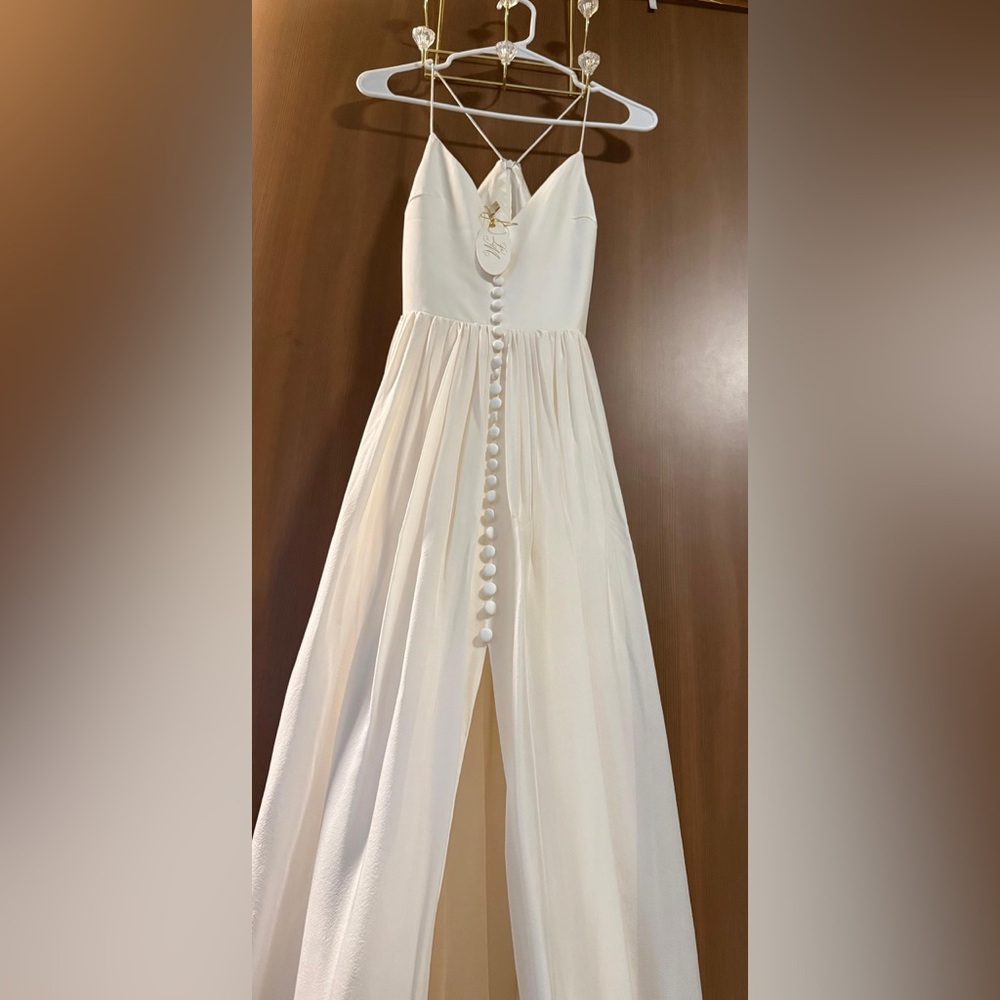 NWT- LEANNE‎ MARSHALL Elegant Ivory maxi Dress Size: 0 - Picture 7 of 16
